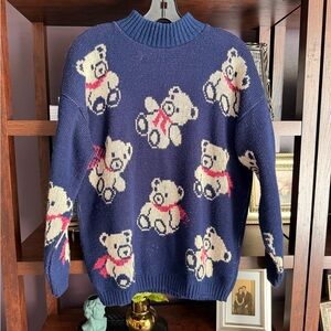 Vintage Mock Neck Teddy Bear Sweater